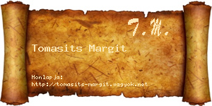 Tomasits Margit névjegykártya